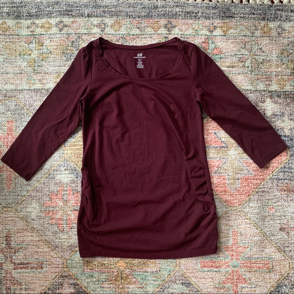 H&M Burgundy Maternity Top